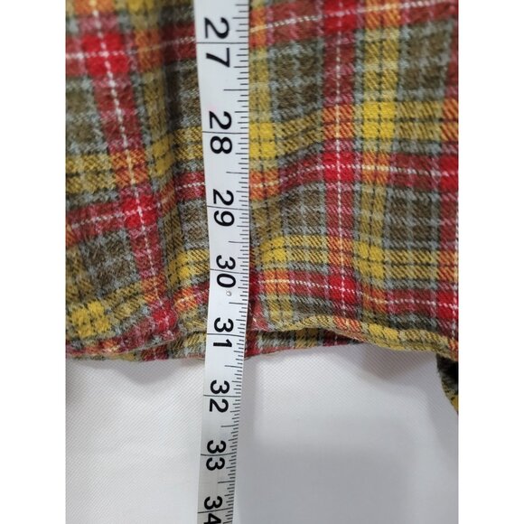 Wilderness Flannel Shirt Men's L Vintage Button Down Red Yellow Plaid Long Sleev - Picture 10 of 15